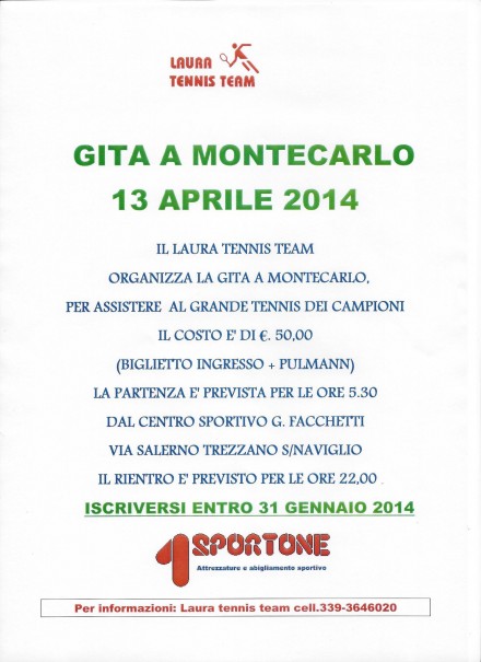 Laura Tennis Team - Gita a Montecarlo - Centro Sportivo G.Facchetti